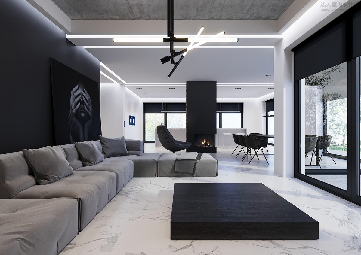 现代黑白灰风格|空间|家装设计|90设计大哥 - 原创作品 - 站酷 (ZCOOL)