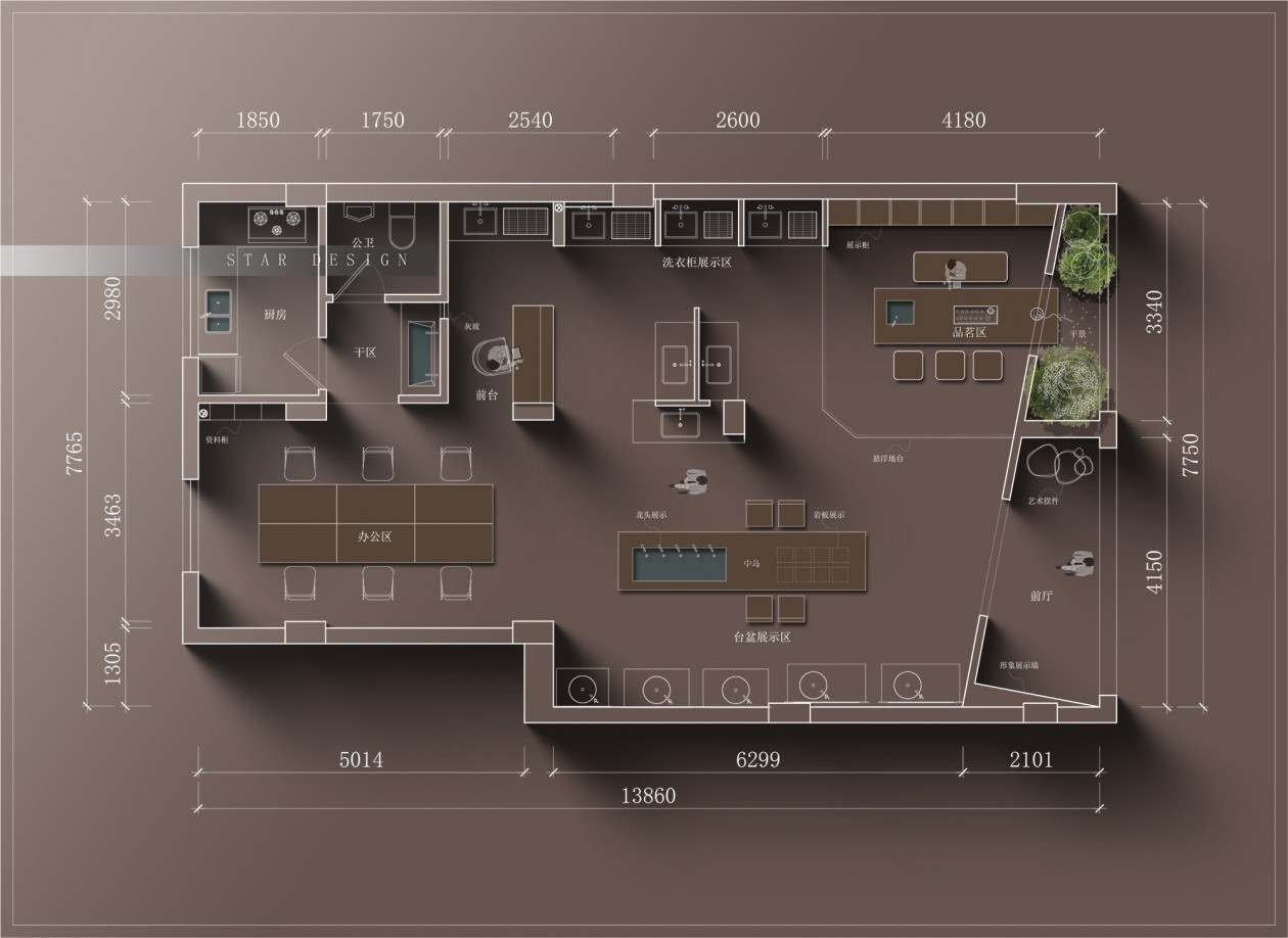 卫浴展厅空间平面改造优化