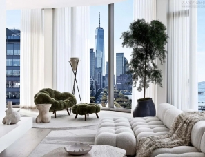 Kelly Behun--现代江景住宅，俯瞰城市天际线