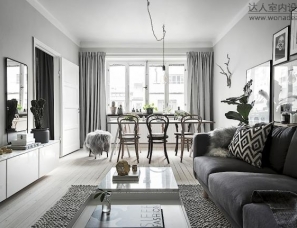 北欧风格温暖的灰色调公寓