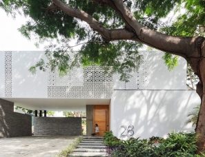Di Frenna Arquitectos--Papelillo树庭院.墨西哥纯白豪华别墅