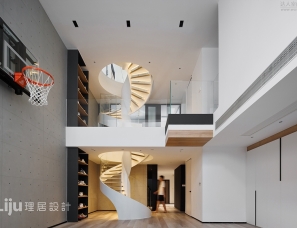 理居设计丨篮球场之家，曲直之间的光影平衡术