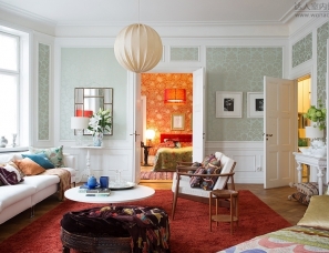 瑞典房仲公司Per Jansson 公寓--用壁纸解决你的犹豫不决