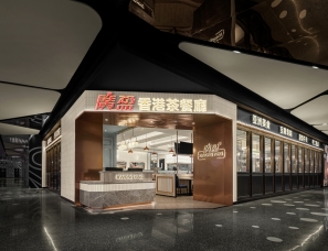 空间设计作品，简欧+休闲+甜点，340㎡广盈香港茶餐厅设计！