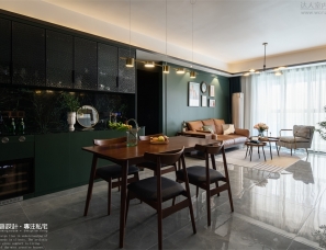 124㎡复古风私宅，墨绿色+大地色，优雅与舒适的典范之家