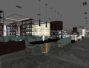 售楼部功能做西餐厅咖啡厅功能转换概念设计