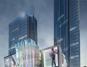 全玻璃幕墙、主题商业设计，蓝海风中心为城市代“颜”