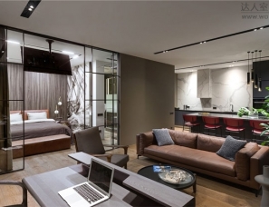 Homecult Interior Design--充满阳刚气的深色现代公寓