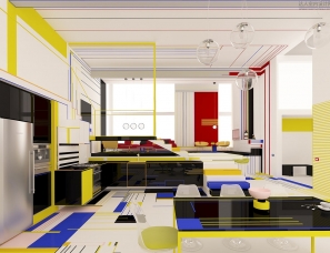 Brani &Desi--Piet Mondrian灵感室内