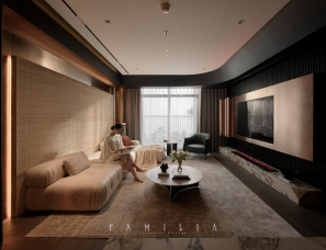 FAMILIA | 黑色色调与温暖的棕色木头完美相融