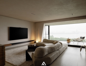 南昌阿鹤设计 |240m²湖景大平层，生活的尽头是极简！