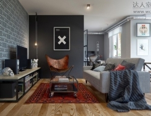 69平米一居室开放式空间的小公寓设计