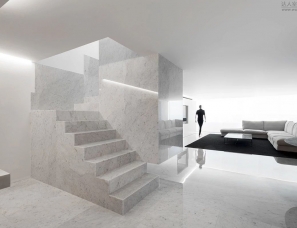 Fran Silvestre Arquitectos--112㎡ 极简白，楼梯这样设计才有个性