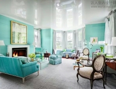 【色彩家】Tiffany蓝+中性色，优雅客厅，浪漫情意溶化你的心